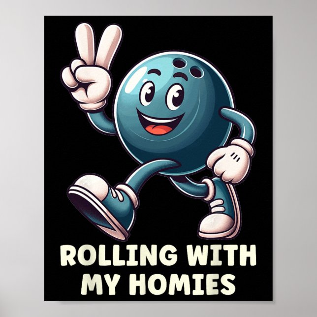 Funny Bowling Player Manar Women Rolling with My H Poster (Framsidan)