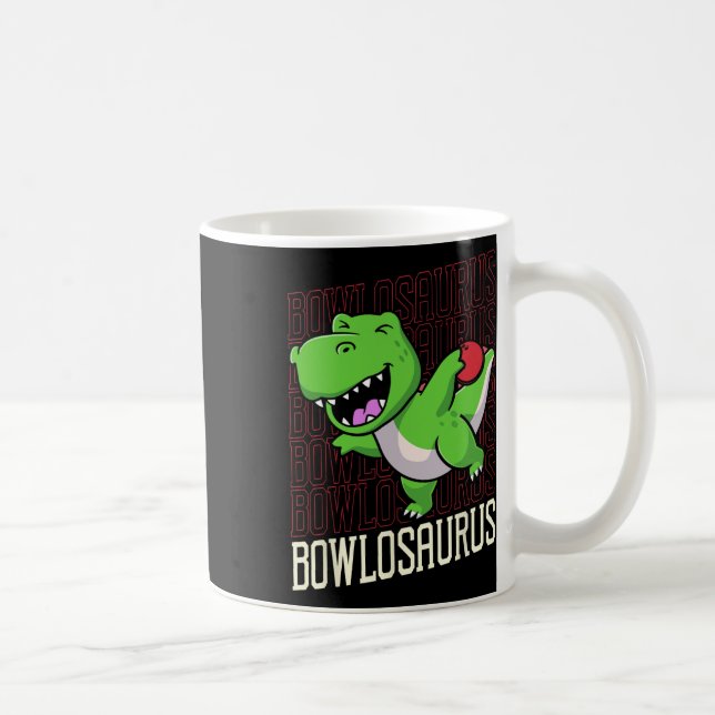 Funny Bowling Pun T-rex Dinosaur Bowlosaurus 1 Kaffemugg (Höger)