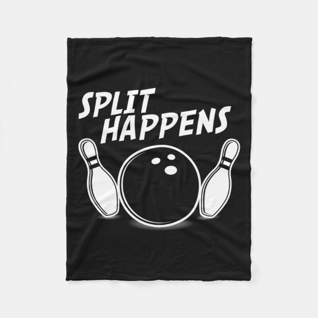 Funny Bowling Shirt Split Happens Fleecefilt (Framsidan)