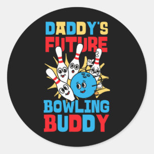 Funny Bowling Småbarn Pappor Future Bowling Buddy Runt Klistermärke