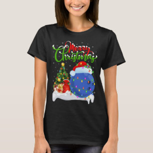 Funny Bowling Sports Älskare Julafton Lighting Bow T Shirt