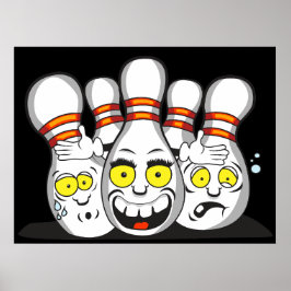 Funny Bowling Stift, idrott Poster