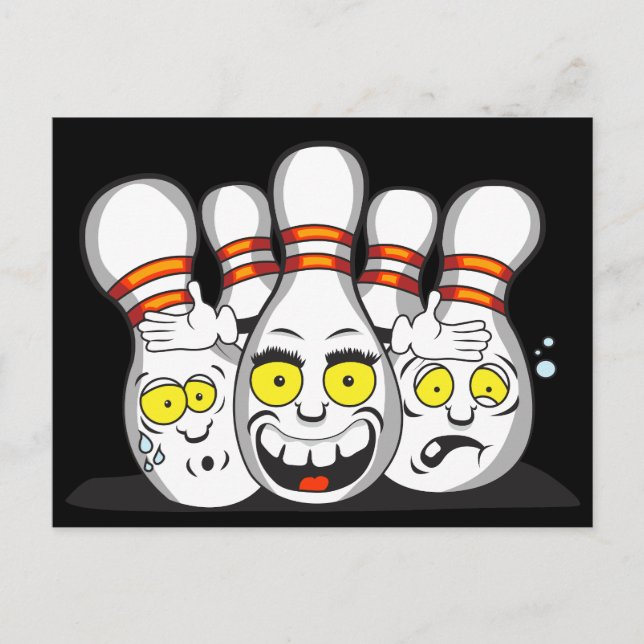 Funny Bowling Stift, idrott Vykort (Framsida)