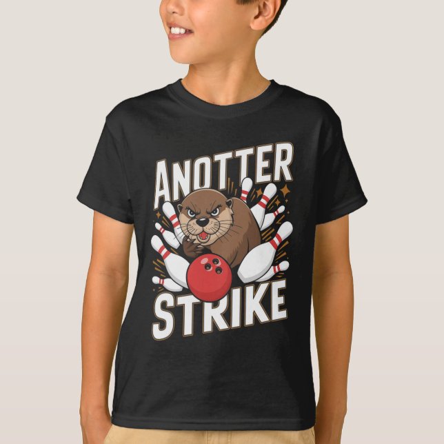 Funny Bowling Strejka Pun - Anotter Strejka Otter T Shirt (Framsida)
