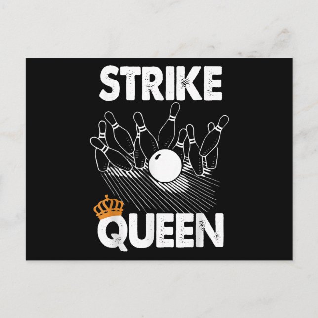 Funny Bowling Strejka Queen Tee Shirt Manar Women Inbjudan Vykort (Framsida)