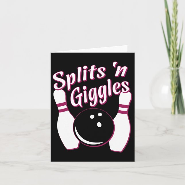 Funny Bowling Team Splits n Giggles Kort (Framsida)