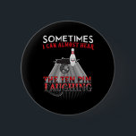 Funny Bowling Ten Pin Design Knapp<br><div class="desc">Funny Bowling Ten Pin Design</div>