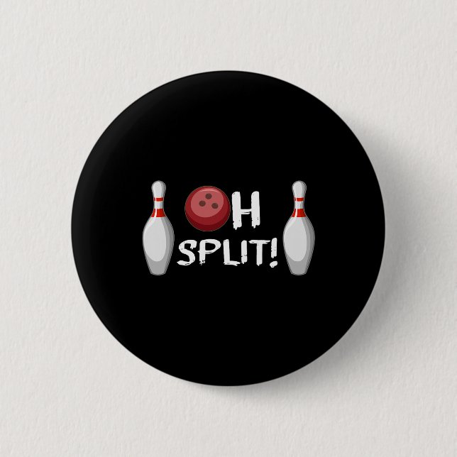 Funny Bowling Ten Pin Laughting Bowlareare Oh Spli Knapp (Framsida)