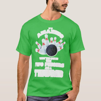 Funny Bowling Två Finger A Thumb T T Shirt