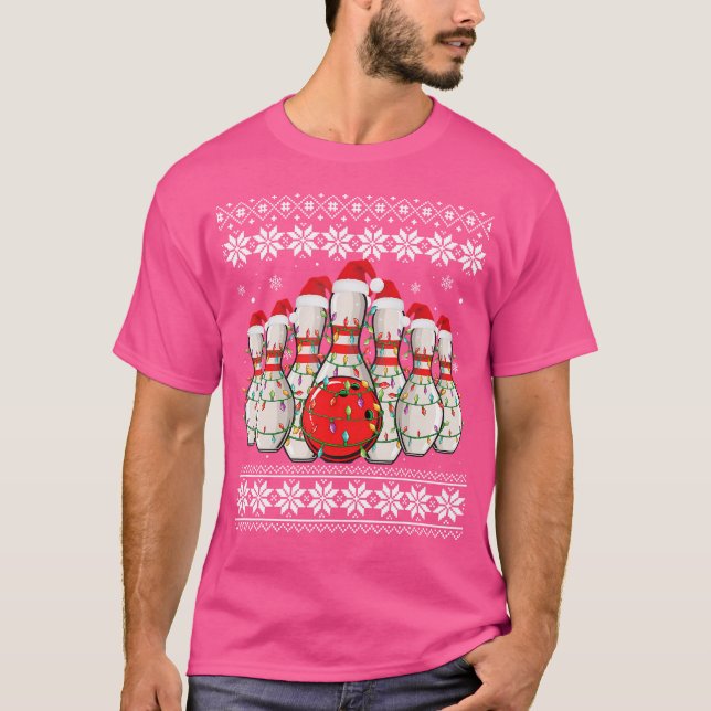 Funny Bowling Ugly jul Bowling Älskare Bowlers T Shirt (Framsida)
