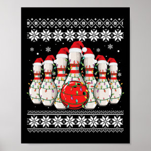Funny Bowling Ugly jul Sverige Bowling Älskare Poster