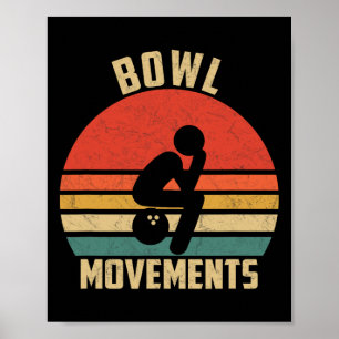 Funny Bowling Vintage Retro Bowl Rörelser Bowlers Poster
