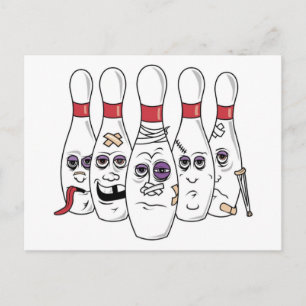 Funny Bowling-vykort Vykort