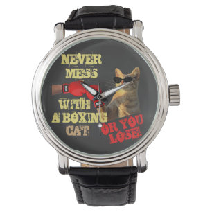 Funny Boxer Cat Cute Cat Lovers Keepsaké Armbandsur
