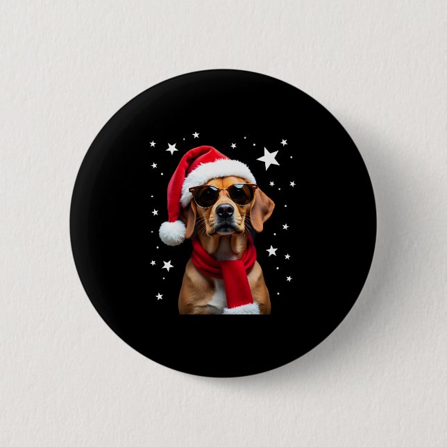 Funny Boxer Dog Christmas Lights Xmas Outfit Pajam Knapp (Framsida)