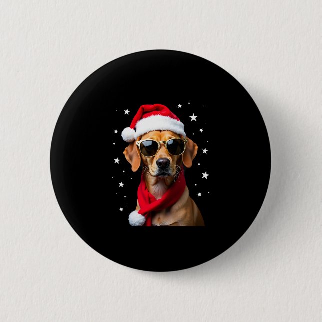 Funny Boxer Dog Christmas Lights Xmas Outfit Pajam Knapp (Framsida)
