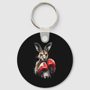 Funny Boxer Kangaroo med boxningshandskar Fighting Nyckelring