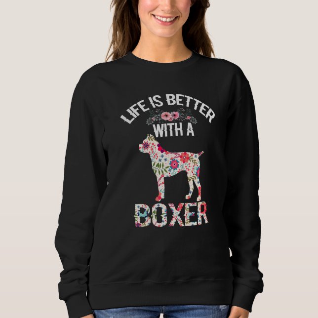 Funny Boxer lover gifts idea - life is better with T Shirt (Framsida)