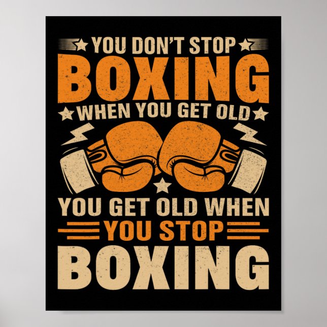 Funny Boxer Player Old school Boxing Youth Trainer Poster (Framsidan)