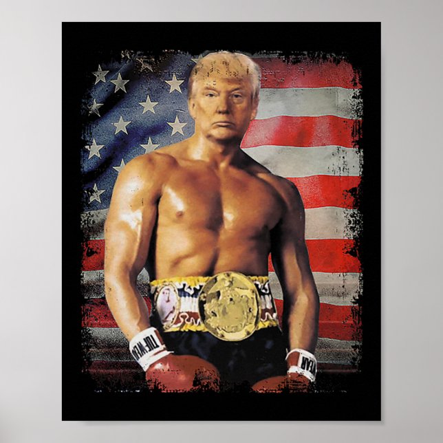 Funny Boxer Trump Trump Rocky Memy Poster (Framsidan)