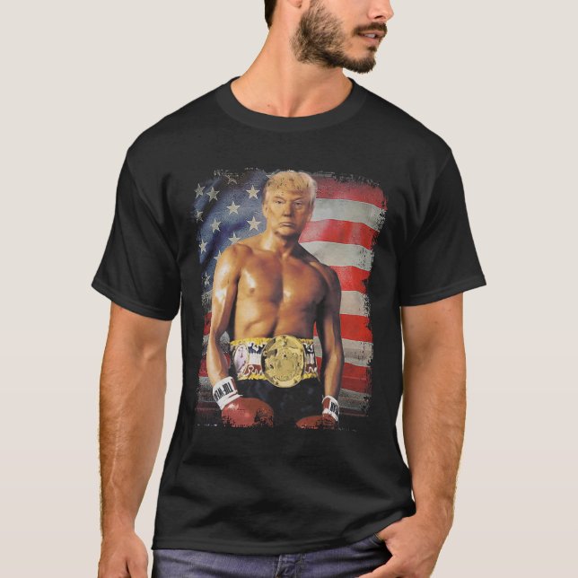 Funny Boxer Trump Trump Rocky Memy T Shirt (Framsida)