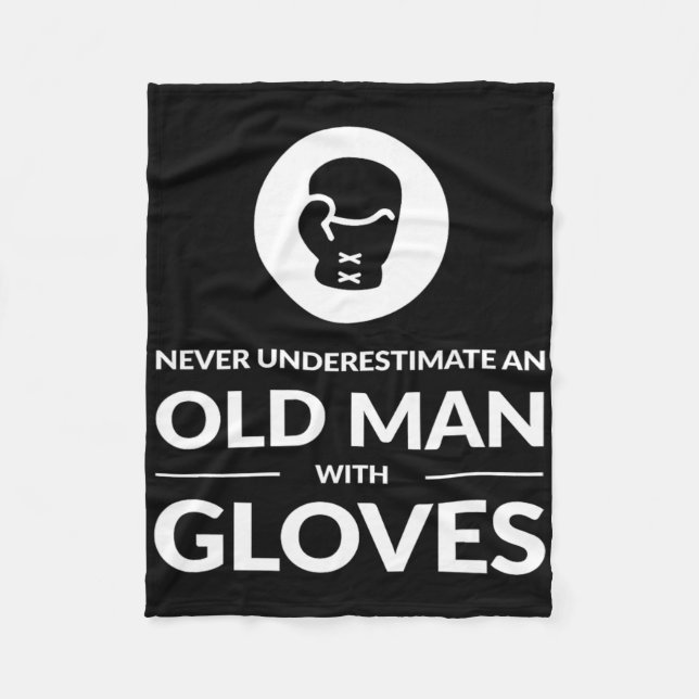 Funny Boxing Boxer Old Man T Shirt Gift Fleecefilt (Framsidan)