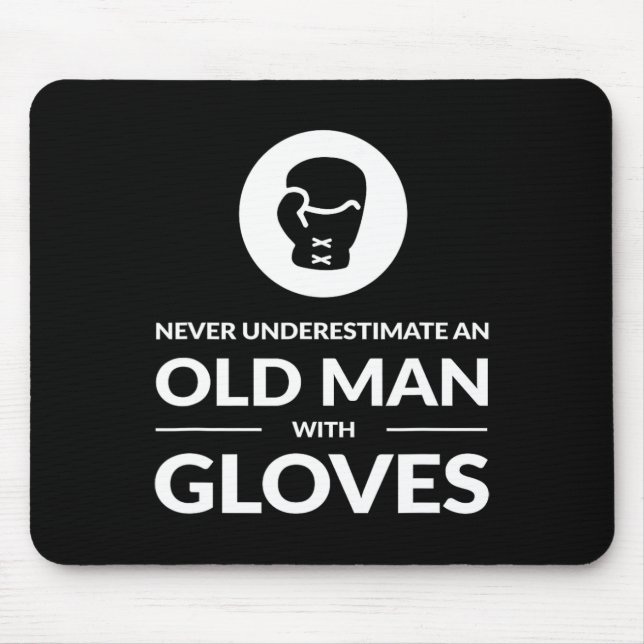 Funny Boxing Boxer Old Man T Shirt Gift Musmatta (Framsidan)