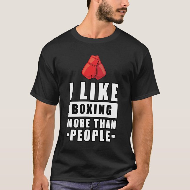 Funny Boxing Design T Shirt (Framsida)