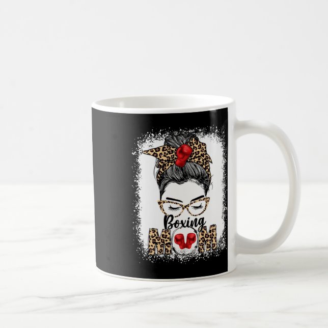 Funny Boxing-handskar Messy Bun Boxing Mamma Kaffemugg (Höger)