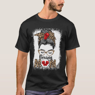 Funny Boxing-handskar Messy Bun Boxing Mamma T Shirt