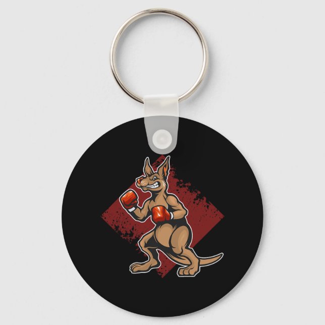 Funny Boxing Kangaroos med handskar Boxer Puncher  Nyckelring (Framsida)