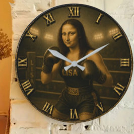 Funny Boxing Mona Lisa Boxing Champion Gift Stor Klocka