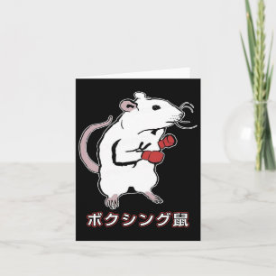 Funny Boxing Mouse Japansk Kort