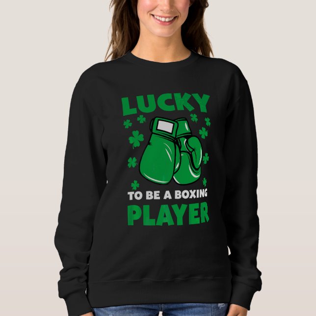 Funny Boxing Player Shamrock St patrick's day T Shirt (Framsida)