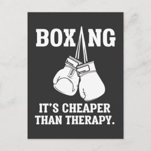 Funny Boxing Therapy Sarcastic Boxer Martial Arts Vykort