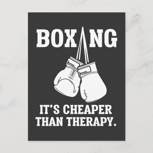 Funny Boxing Therapy Sarcastic Boxer Martial Arts Vykort (Framsida)