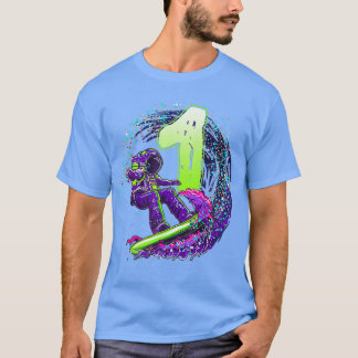 Funny Boy 1st Birthday Astronaut Rymden Surfe T Shirt