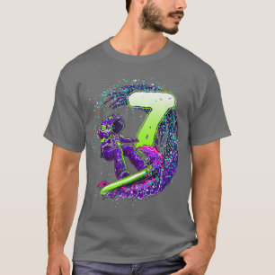 Funny Boy 7:e Birthday Astronaut Rymden Surfe T Shirt