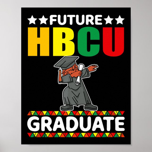 Funny Boy College Graduation Kid Future Hbcu Gradu Poster (Framsidan)