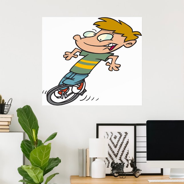 Funny Boy Riding Unicle Poster (Skapare uppladdad)
