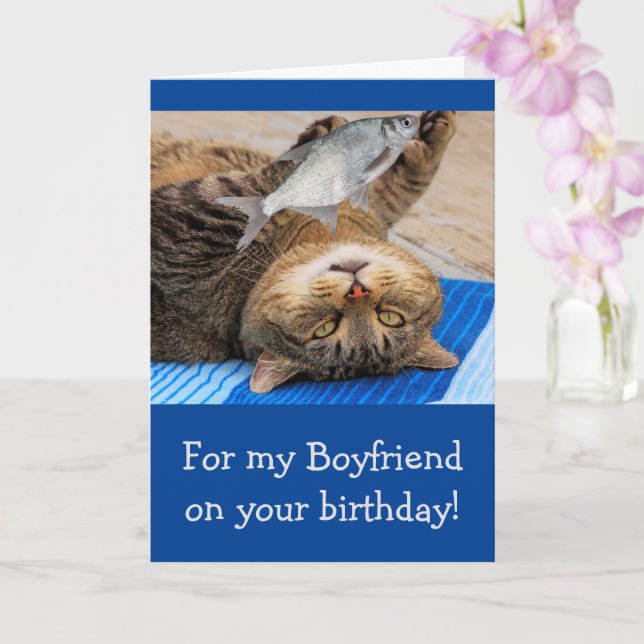 Funny Boykompis Fiske Birthday Kort (Orkide)