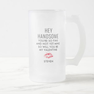Funny Boykompis Valentines day Personlig Frostat Ölglas