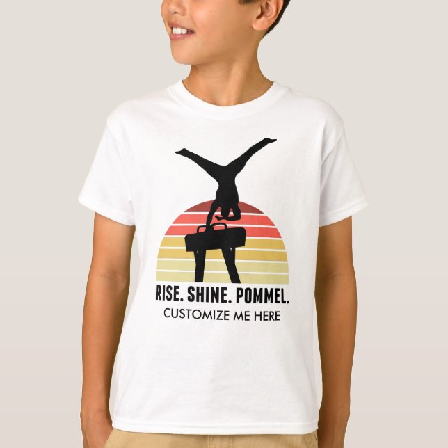 Funny Boys Gymnastics Eat Ssov Pommel Horse T Shirt (Framsida)