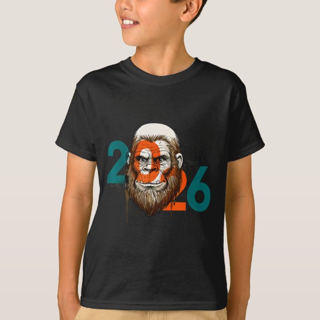 Funny Boys Nye Outfit, Mens Fireworks Bigfoot Happ T Shirt (Framsida)