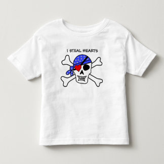 Funny Boys Valentine Pirat Skull Heart Öga Patch Tee