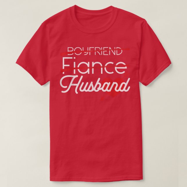 Funny Boyvän Fiance Make Groom Bröllop Theme T Shirt (Design framsida)