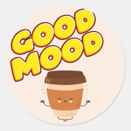 Funny Bra av kaffe Mood Classic Round Sticker Runt Klistermärke