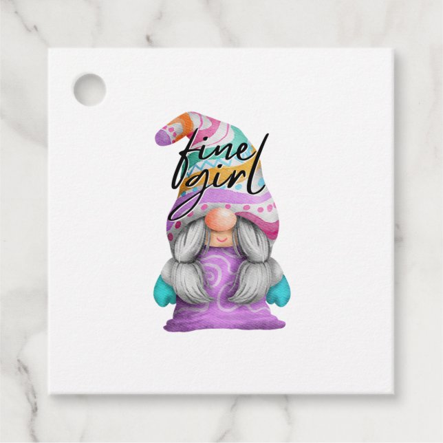 Funny Bra Girl Gnome Gåvor Etiketter (Framsida)