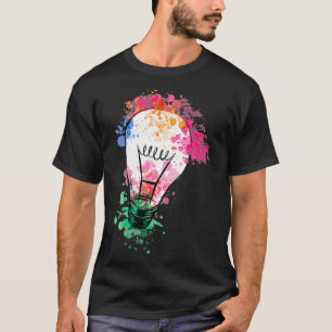 Funny Bra Idea Colorful Light Bulb Gift Women T Shirt