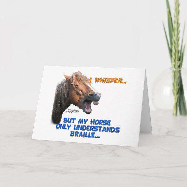 Funny Braille Horse Kort (Framsida)